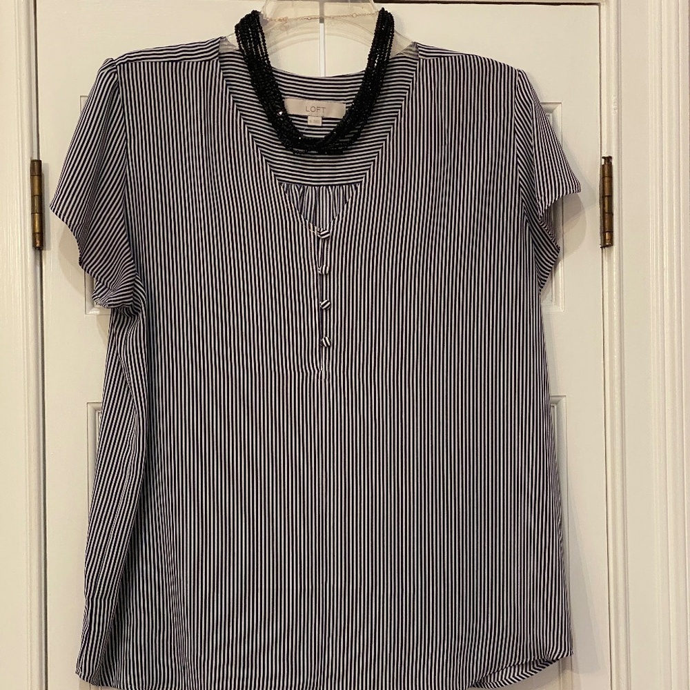 Loft Black and White Blouse - Size XL